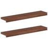 vidaXL Appuis de fen&ecirc;tre 2 pc Marron fonc&eacute; 70 x 15 x 2 cm
