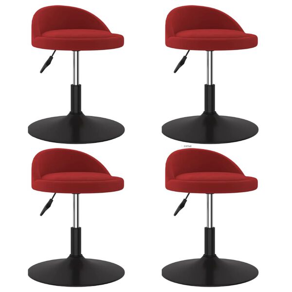 vidaXL Chaises &agrave; manger pivotantes lot de 4 Rouge bordeaux Velours
