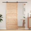 vidaXL Porte de Grange Naturel 100 x 208 cm Bois de pin massif