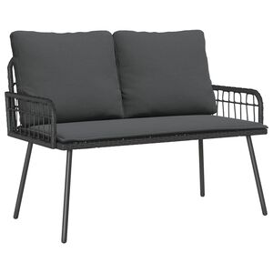 vidaXL Banc de jardin avec coussin Anthracite 114 x 64 x 90cm Acier