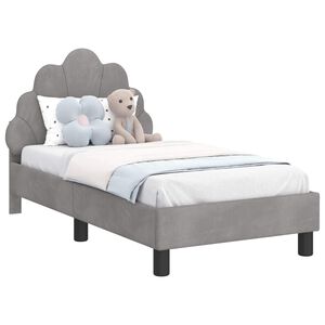 vidaXL Cadre de lit pour tout-petit avec t&ecirc;te de lit Gris clair
