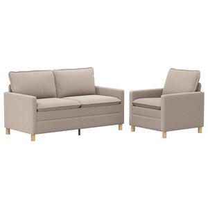 vidaXL Ensemble de Canap&eacute;s 2 pc Gris clair Tissu