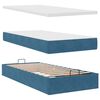 vidaXL Cadre de lit ottoman avec matelas bleu fonc&eacute; 200x200 cm velours