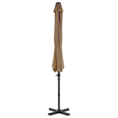 vidaXL Parasol de jardin avec base portable taupe