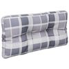 vidaXL Coussins de palette lot de 2 motif &agrave; carreaux gris tissu