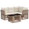 vidaXL Ensemble de canap&eacute; de jardin 5 pc Beige polyrotin