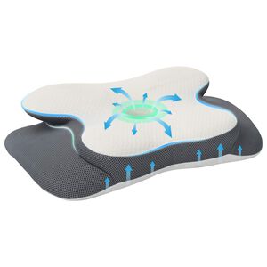 vidaXL Coussin cervical Blanc Mousse &agrave; m&eacute;moire de forme