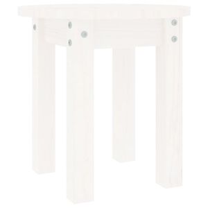 vidaXL Table basse Blanc &Oslash; 35x35 cm Bois massif de pin