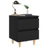 vidaXL Table de chevet avec pieds en pin Noir 40x35x50 cm