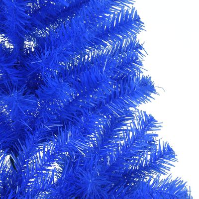 vidaXL Demi sapin de Noël artificiel avec support Bleu 240 cm PVC
