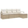 vidaXL Ensemble de Canap&eacute;s 5 pc Beige et cr&egrave;me polyrotin
