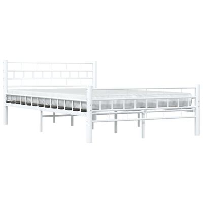 vidaXL Cadre de lit sans matelas blanc métal 140x200 cm