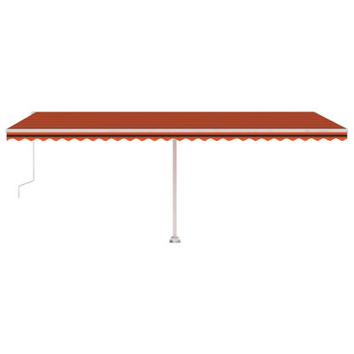 vidaXL Auvent automatique capteur de vent LED 600x350 cm Orange marron