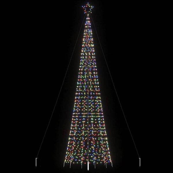 vidaXL Sapin de Noël à LED avec piquets 1534 LED colorées 500 cm