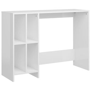 vidaXL Bureau d'ordinateur portable blanc brillant bois d'ing&eacute;nierie