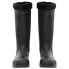 vidaXL Bottes de pluie avec chaussettes amovibles noir taille 46 PVC