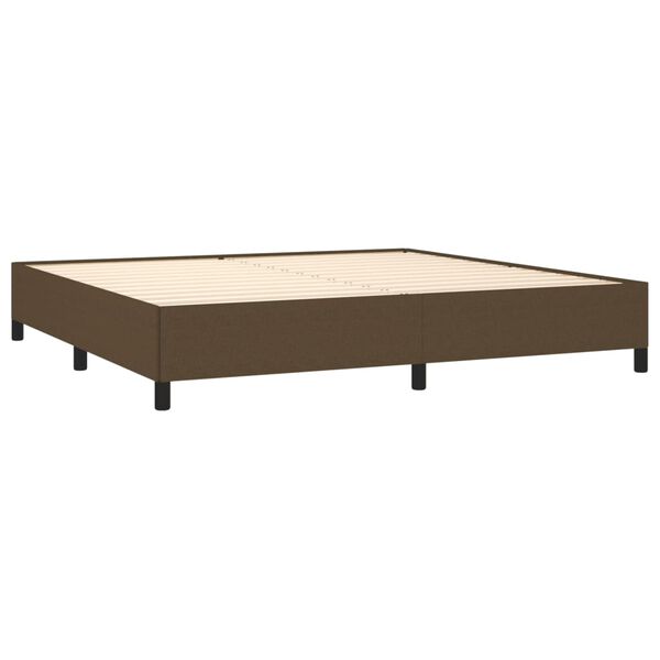 vidaXL Cadre de lit sans matelas marron fonc&eacute; 200x200 cm tissu