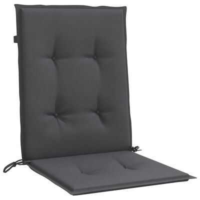 vidaXL Coussins de chaise à dossier bas lot de 2 anthracite mélangé