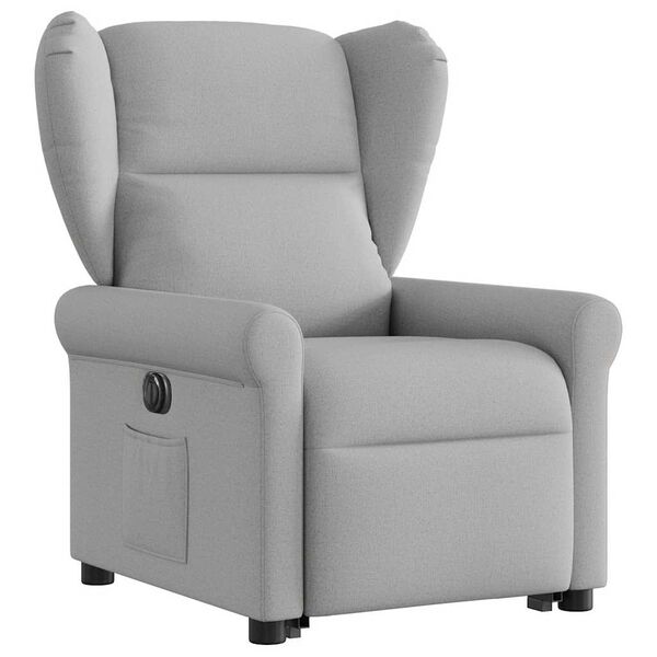vidaXL Fauteuil inclinable &eacute;lectrique gris nuage tissu