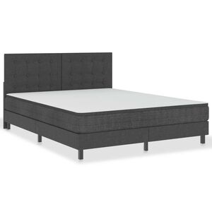 vidaXL Sommier &agrave; lattes de lit Gris fonc&eacute; Tissu 160x200 cm