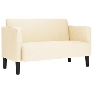 vidaXL Canap&eacute; causeuse cr&egrave;me 109 cm tissu velours c&ocirc;tel&eacute;