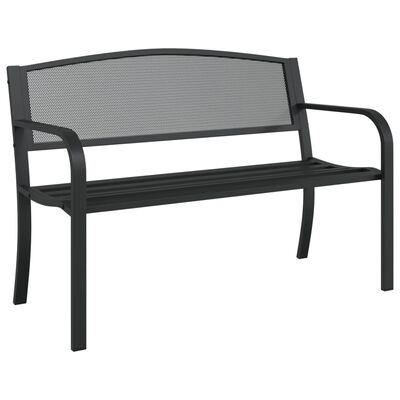 vidaXL Banc de jardin 119 cm noir acier