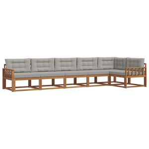 vidaXL Ensemble de canap&eacute;s d'ext&eacute;rieur 6 pcs Naturel et gris clair