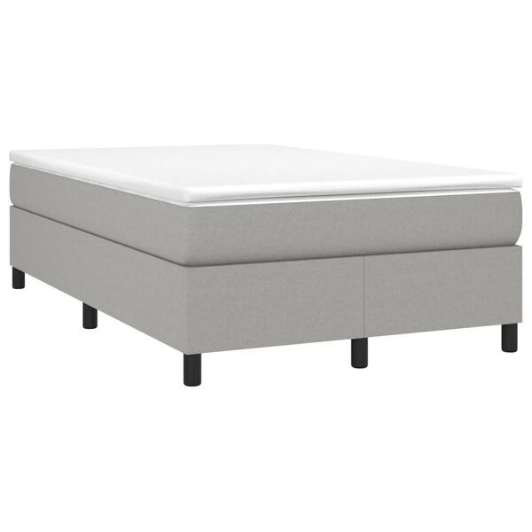 vidaXL Sommier &agrave; lattes de lit avec matelas Gris clair 120x200cm Tissu