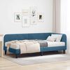 vidaXL Cadre de lit d'angle avec matelas Bleu 100 x 200 cm Velours