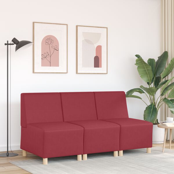vidaXL | Unit&eacute; de Sofa Modulaire Sans Accoudoirs | Rouge bordeaux