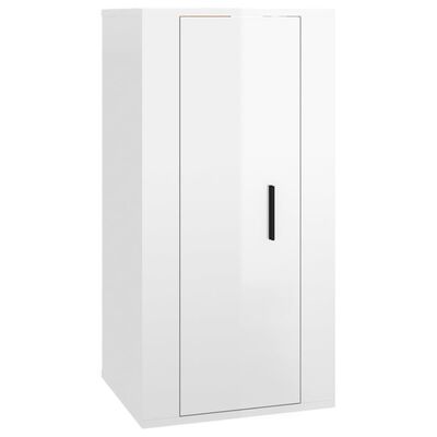 vidaXL Ensemble de meubles TV 3 pcs Blanc brillant Bois d'ingénierie