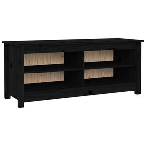 vidaXL Banc &agrave; chaussures Noir 110x38x45,5 cm Bois de pin massif