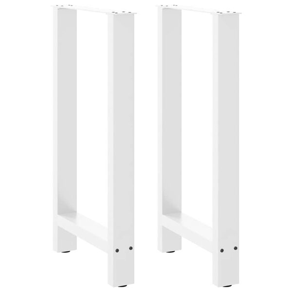 vidaXL Pieds de table de bar Blanc 2 pi&egrave;ces 50 x (90-91) cm Acier