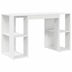 vidaXL Bureau Blanc Bois d'ing&eacute;nierie 130 x 50.5 x 75 cm