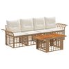 vidaXL Ensemble de canap&eacute; de jardin 5 pc Blanc Naturel et Cr&egrave;me