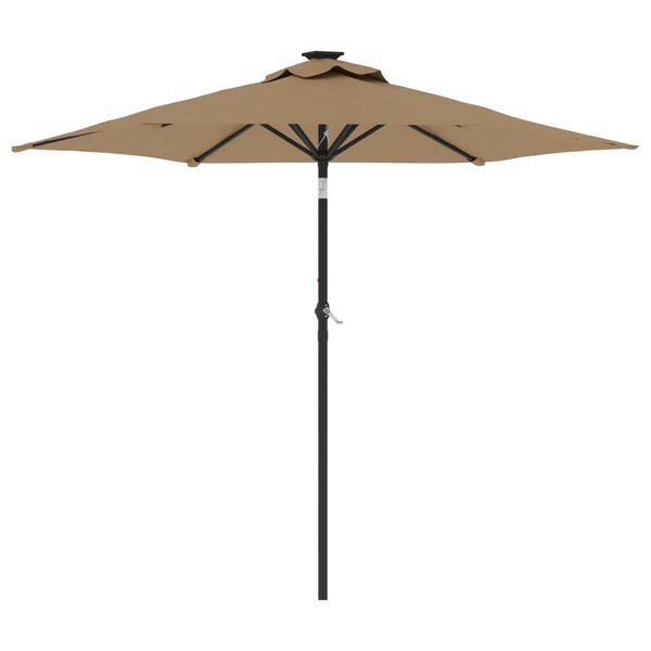 vidaXL Parasol de jardin avec m&acirc;t en acier taupe 225x225x212 cm