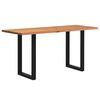 vidaXL Table de bar rectangulaire en ch&ecirc;ne massif avec bords naturels 200 x 80 x 102 cm