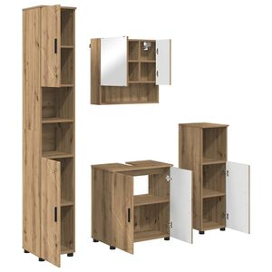 vidaXL Ensemble de mobilier de salle de bain 4 pc Ch&ecirc;ne artisanal
