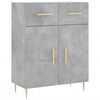 vidaXL Buffet haut Gris b&eacute;ton 69,5x34x180 cm Bois d'ing&eacute;nierie