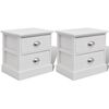 vidaXL Table de chevet en style fran&ccedil;ais 2 pcs Blanc