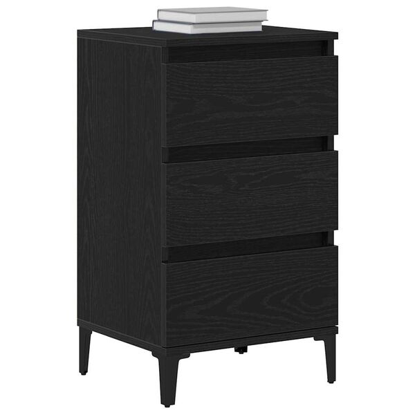 vidaXL Cabinet de chevet Ch&ecirc;ne noir 45 x 35 x 44 cm Bois d'ing&eacute;nierie