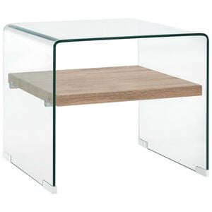 vidaXL Table basse Clair 50x50x45 cm Verre tremp&eacute;