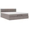 vidaXL Lit ottoman avec matelas et LED Taupe 180x200cm tissu