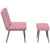 vidaXL Chaise de relaxation avec tabouret Rose Velours