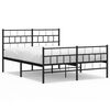 vidaXL Cadre de lit m&eacute;tal sans matelas avec pied de lit noir 140x190cm