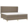 vidaXL Sommier &agrave; lattes de lit avec matelas Taupe 200x200 cm Tissu