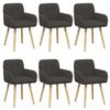 vidaXL Chaises de salle &agrave; manger 6 pc Boucl&eacute; Gris fonc&eacute;