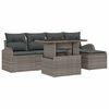 vidaXL Ensemble de canap&eacute; de jardin 6 pc Gris Poly rotin