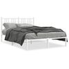 vidaXL Cadre de lit m&eacute;tal sans matelas et t&ecirc;te de lit blanc 120x200 cm