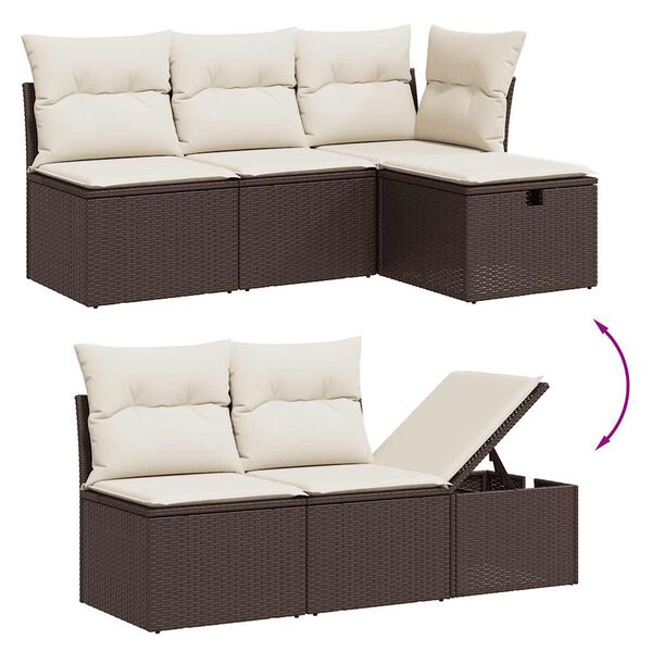 vidaXL Salon de jardin et coussins 11 pcs marron r&eacute;sine tress&eacute;e